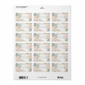 Blush Pioen & Eucalyptus Botanische Bloemige Bruil Etiket (Full Sheet)