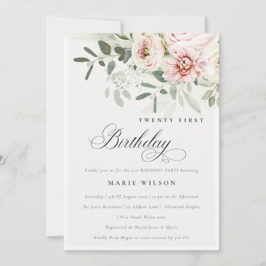 Blush Pioen Eucalyptus gebladerte elke leeftijd Ve Kaart (Voorkant)