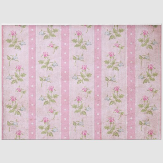 Blush pioen floral decoupage Tissue Paper Tissuepapier (Voorkant)