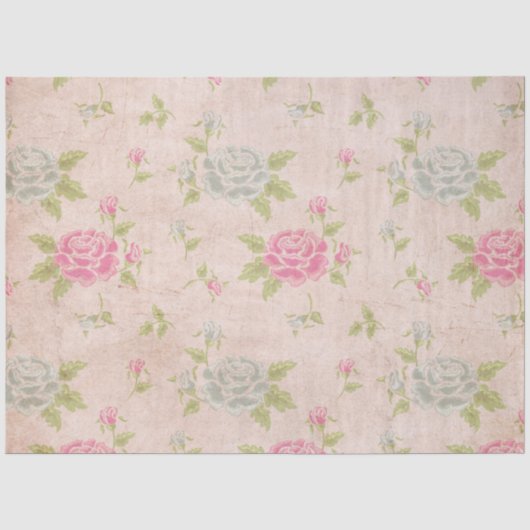 Blush pioen floral decoupage Tissue Paper Tissuepapier (Voorkant)