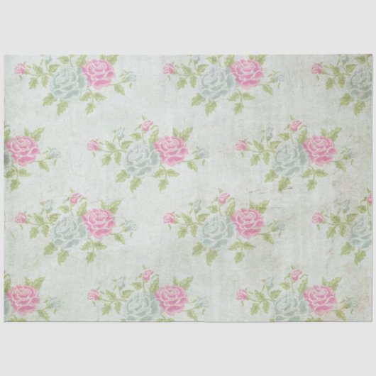 Blush pioen floral decoupage Tissue Paper Tissuepapier (Voorkant)