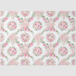 Blush pioen floral decoupage Tissue Paper Tissuepapier