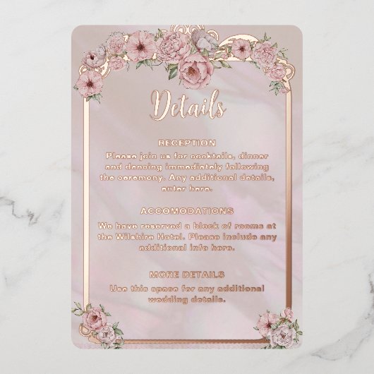  Blush Pioen Folie Behuizing Kaart (Voorkant)