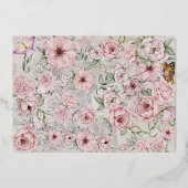  Blush Pioen Folie Save The Date Kaart (Achterkant)