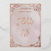  Blush Pioen Folie Tafelnummer Kaart (Voorkant)