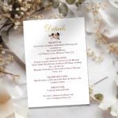 Blush Pioen & Goud Bourgondië Bloemen bruiloft Det Informatiekaartje