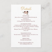 Blush Pioen & Goud Bourgondië Bloemen bruiloft Det Informatiekaartje (Voorkant)