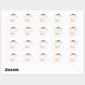 Blush Pioen & Goud Bourgondië Bloemen Dank u Ronde Sticker (Vel)