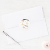 Blush Pioen & Goud Bourgondië Bloemen Dank u Ronde Sticker (Envelop)