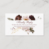 Blush Pioen & Goud Bourgondië Bruiloft Website RSV Informatiekaartje (Voorkant)