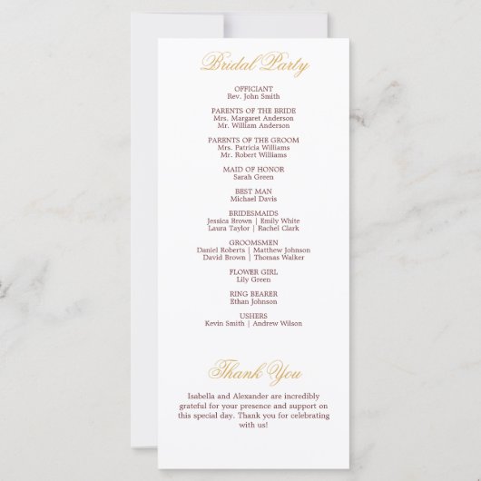 Blush Pioen & Goud Bourgondië Floral bruiloft prog (Achterkant)