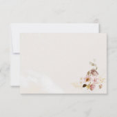 Blush Pioen & Goud Bourgondië Floral Maaltijden Op RSVP Kaartje (Achterkant)