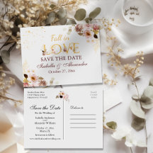Blush Pioen & Goud Bourgondië Save The Date Postca
