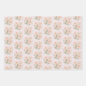 Blush pioen Waterverf bloemenpatroon Inpakpapier Vel (Voorkant 3)
