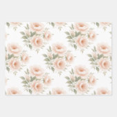 Blush pioen Waterverf bloemenpatroon Inpakpapier Vel (Voorkant)