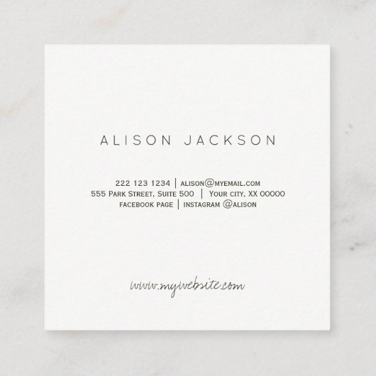 Blush pioenen koper goud bruiloft planner vierkante visitekaartje (Achterkant)