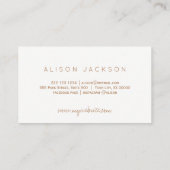 Blush pioenen koper goud bruiloft planner visitekaartje (Achterkant)