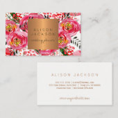 Blush pioenen koper goud bruiloft planner visitekaartje (Voorkant / Achterkant)