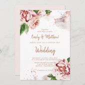 Blush pioenen moderne Abstracte faux glitter bruil Kaart (Voorkant / Achterkant)