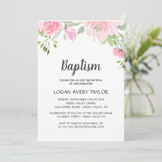 Blush Pioenendoop Kaart (Staand voorkant)