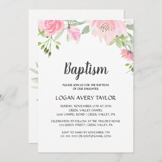 Blush Pioenendoop Kaart (Voorkant / Achterkant)