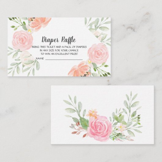 Blush Pioenenluier Raffle Enclosure Kaart (Voorkant / Achterkant)