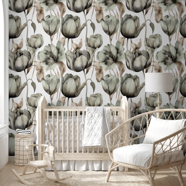  Blush pioenroos floraal grillig Behang (Kinderen)