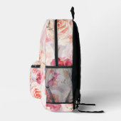  Blush pioenroos floral Bedrukte Rugzak (Rechts)