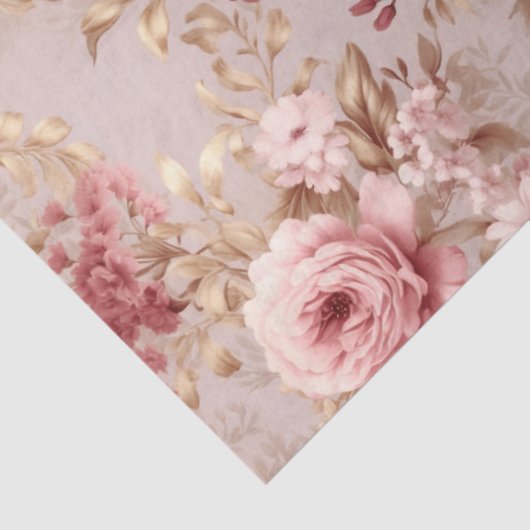 Blush pioenroos floral decoupage Tissuepapier (Detail)