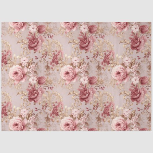  Blush pioenroos floral decoupage Tissuepapier (Voorkant)