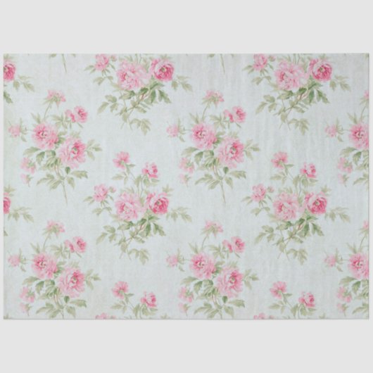  Blush pioenroos floral decoupage Tissuepapier (Voorkant)