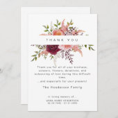 Blush Pioenrozen Bloemen Rouw Begrafenis Dank u Bedankkaart (Voorkant / Achterkant)