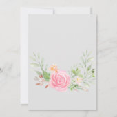 Blush Pioenrozen op Grijze Dop Kaart (Achterkant)