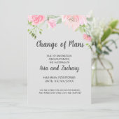 Blush Pioenrozen op Grijze Verandering van Plannen Kaart (Staand voorkant)