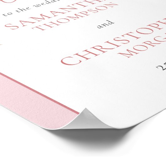 Blush pioenrozen pampas boho boog bruiloft welkom poster (Hoek)