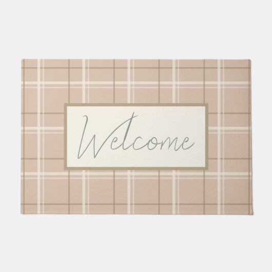Blush Plaid Tartan Deurmat (Voorkant)