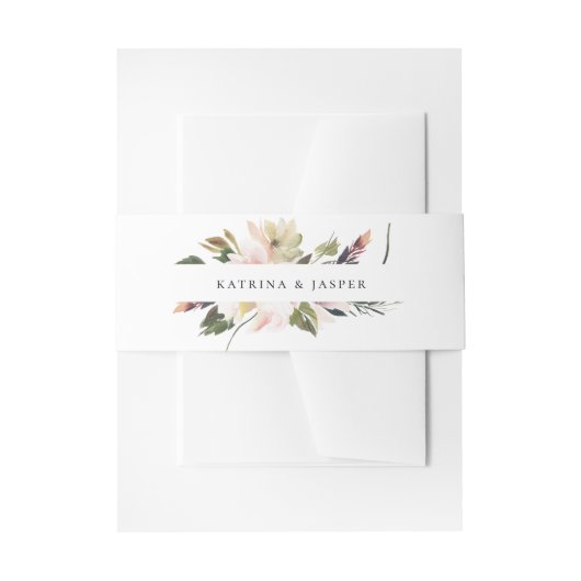 Blush Plum Floral Bouquet Uitnodigingen Wikkel (Voorkant Voorbeeld)