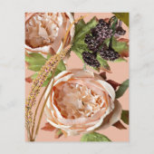  blush & Plum Floral Budget Invitation Flye Flyer (Achterkant)