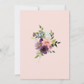 Blush Plum Floral Geometric Paars Modern Greenery Kaart (Achterkant)