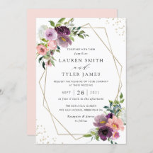 Blush Plum Floral Geometric Paars Modern Greenery