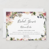 Blush Plum Floral Lijst Vrijgezellenfeest Kaart (Voorkant)