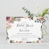 Blush Plum Floral Lijst Vrijgezellenfeest Kaart (Staand voorkant)