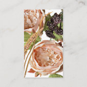 Blush & Plum Floral Wedding Site Invoegen Informatiekaartje (Achterkant)