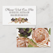 Blush & Plum Floral Wedding Site Invoegen Informatiekaartje (Voorkant / Achterkant)