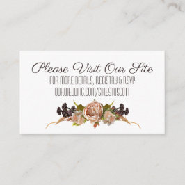  Blush & Plum Floral Wedding Site Invoegen Informatiekaartje
