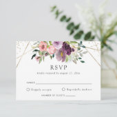 Blush Plum Geometric Modern Paarse RSVP Kaart (Staand voorkant)