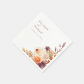 Blush & Plum Herfst Bloemen Trouwpapier Servet (Hoek)