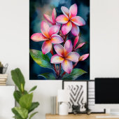 Blush plumeria Poster (Thuiskantoor)