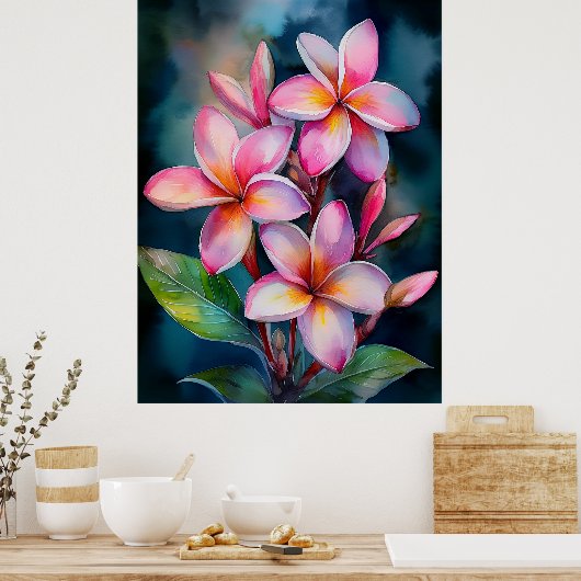 Blush plumeria Poster (Keuken)
