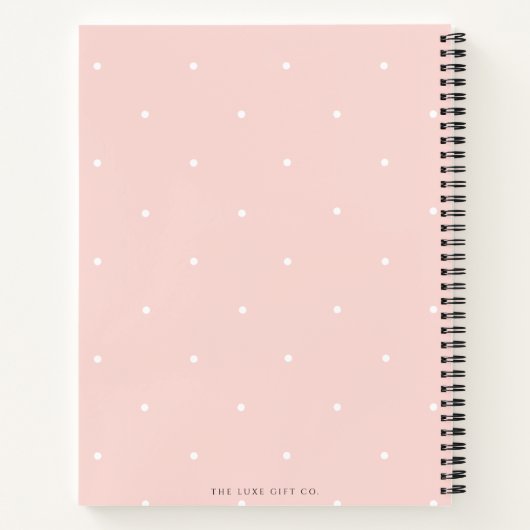 Blush Polka Dot Couples Blank Recept Boek (Achterkant)